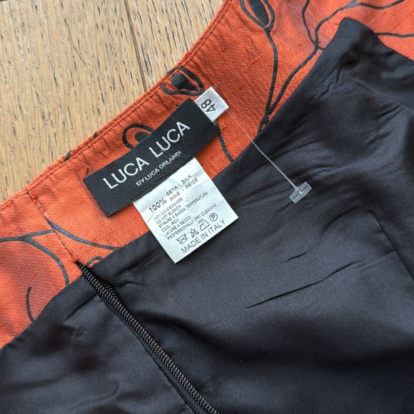 LUCA LUCA by Luca Orlandi orange top and skirt silk taffeta set - Picture 10 of 12